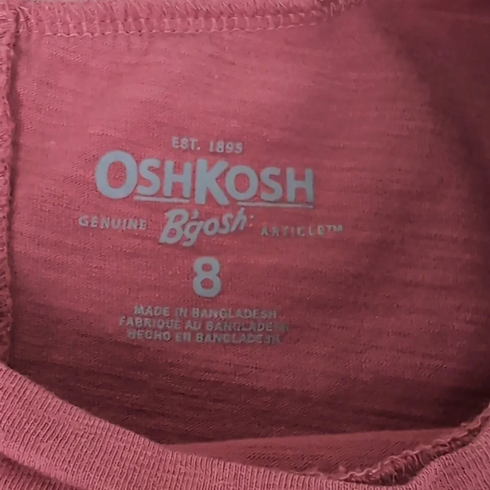 Oshkosh Heart Long Sleeve Tshirt Gold Butterfly Sequin Girls Size 8 Top